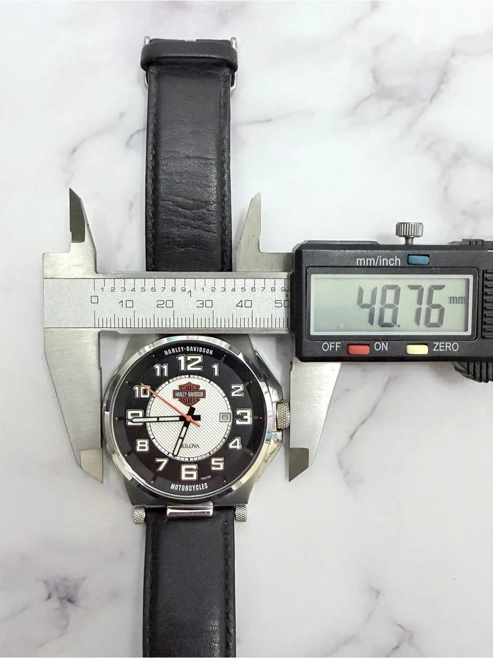 Bulova Harley-Davidson Men's Watch 43mm Stainless Steel Leather Strap 76B156